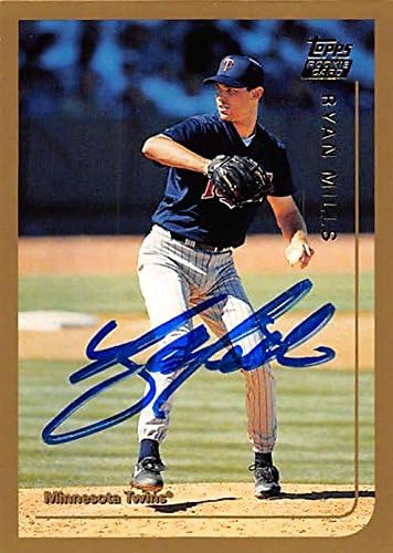 Sports Memorabilia Autograph Warehouse 344120 Ryan Mills Autographed Baseball Card - Minnesota Twins FT 1999 Topps Rookie No. T61