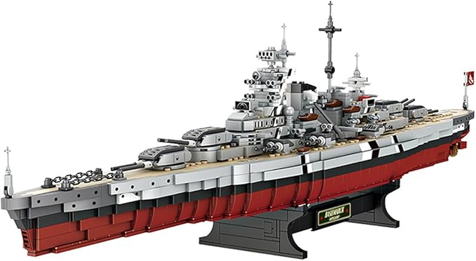 Gonli Bismarck Battleship Building Blocks Set - Germany WW2 Military Building Toys for Adults - Classic Cruiser Model Bricks - Gifts for Adults