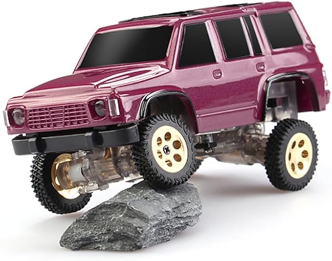 Mini RC Crawler Truck 4x4 1/64 Scale 2.5 KM/H RTR RC Car RC Rock Climbing Hobby Remote Control Car Off-Road Vehicle RC Buggy with LED Lights Ready-to-Run for Adults