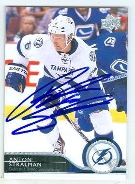 Sports Memorabilia Autograph Warehouse 245569 Anton Stralman Autographed Hockey Card - Tampa Bay Lightning 2014 Upper Deck - No. 423