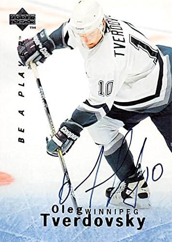 Sports Memorabilia Autograph Warehouse 248969 Oleg Tverdovsky Autographed Hockey Card - Winnipeg Jets 1996 Upper Deck BAP - No. S61