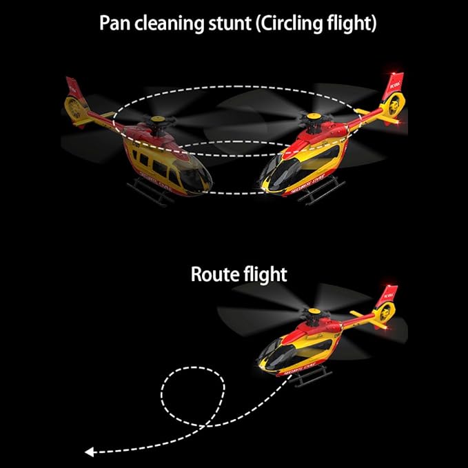 C190 H145 6CH Remote Control Helicopter Aircraft for Adults Beginners RC Heli Single Rotor No Ailerons Maintain Altitude Hover/Optical Flow Positioning RTF 335MM (Yellow 2-Battery)