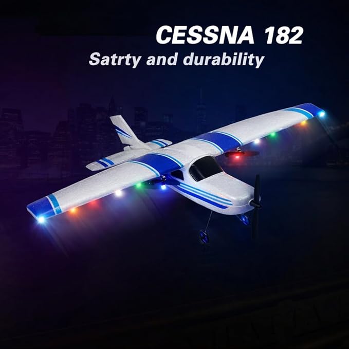 RC AirplaneRC Plane 2.4GHz 2 Channels RTF RC Aircraft with 3-Axis Gyro for Beginner Easy to Speedy Fly Glider Toys with 2 Extra Batteries [ 3 Batteries ]