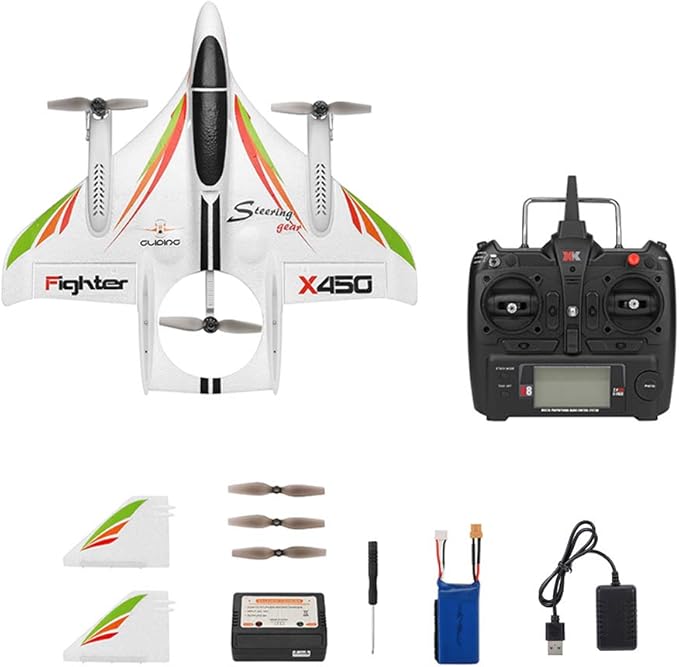 GoolRC WLtoys XK X450 RC Airplane 2.4G 6CH Glider Fixed Wing Aircraft 3 Flight Models Brushless Helicopter Vertical Takeoff Landing RTF for Adults