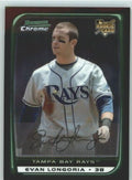 2008 Bowman Draft Chrome Baseball Cards # BDP27 Evan Longoria (RC - Rookie Card) Tampa Bay Rays - MLB Trading Card in a Protective Display Case