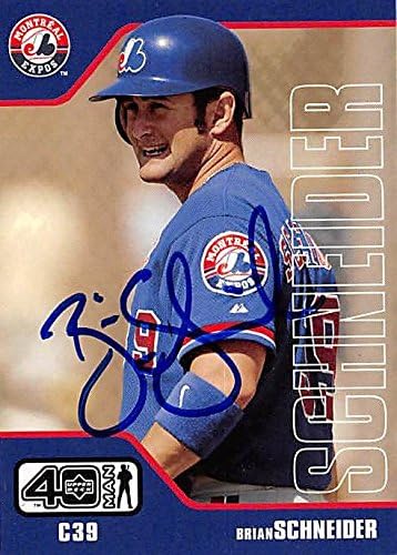 Sports Memorabilia Autograph Warehouse 244916 Brian Schneider Autographed Baseball Card - Montreal Expos FT 2002 Upper Deck Fortyman - No. 723