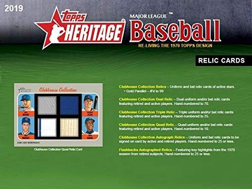 2019 Topps Heritage Baseball Blaster Box (8 Packs/9 Cards)