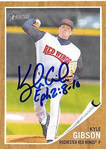 Sports Memorabilia Autograph Warehouse 247205 Kyle Gibson Autographed Baseball Card - Minnesota Twins Rochester Red Wings 2011 Topps Heritage Minors - No. 13 Rookie