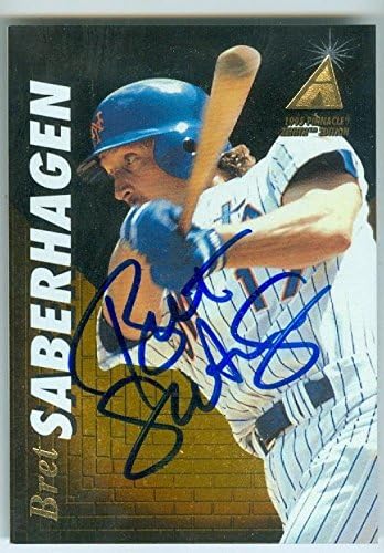 Sports Memorabilia Autograph Warehouse 246661 Bret Saberhagen Autographed Baseball Card - New York Mets 1995 Pinnacle - No. 10