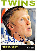 Sports Memorabilia Autograph Warehouse 245217 Cole De Vries Autographed Baseball Card - Minnesota Twins 2013 Topps Heritage - No. 371
