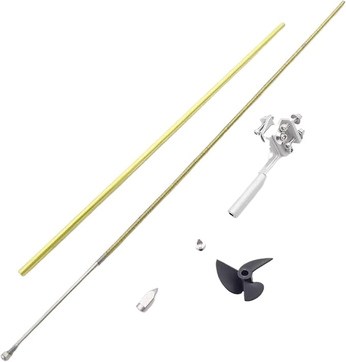RC Boat 4mm 350mm Flexible Shaft CW CCW Drive Cable Shaft Strut Mount 36mm Propeller for RC Boat Speed Mono V Oval Catamaran(Right Hand)