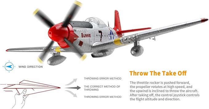 XK A280 P-51 RC Airplane EPP Remote Control Airplane 3D/6G 2.4G 4CH Brushless 560mm Wingspan Fixed Wing RC Aircraft Model with Quick Release Military Plane Toy Gift -RTF