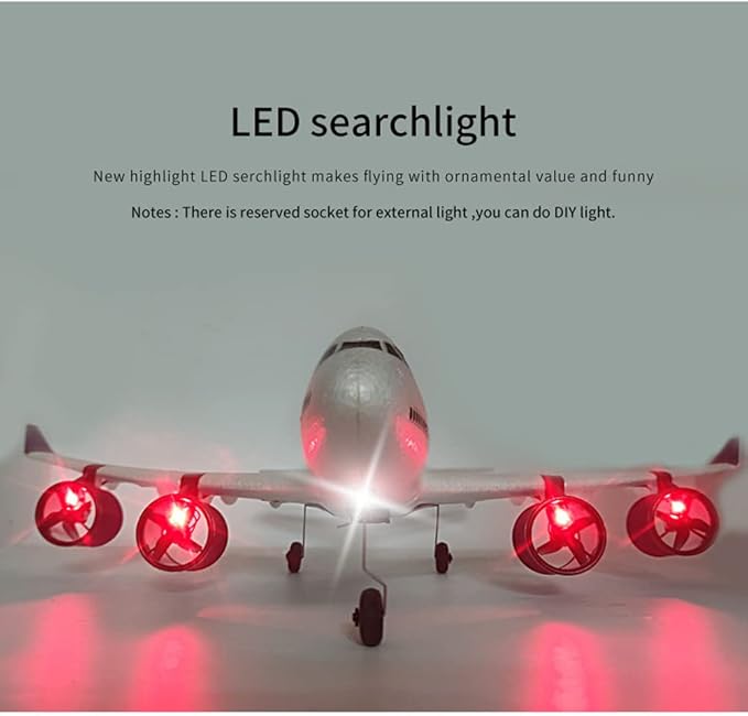 RC Plane Simulation A-747 Passenger Aircraft 2.4GHZ Rc Aircraft Glider 360° Rollover Automatic Gyroscope Balance Airplane 3-Channel Fixed-Wing RC Drone Toy with LED Searchlight