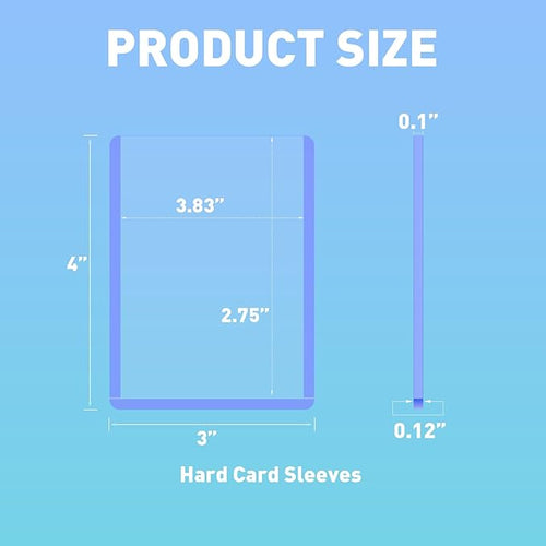 100ct Card Sleeves Hard Plastic - 100pt 3x4 Trading Card Protector Premium Card Sleeves Clear Open-Top Card Sleeve Fits Thick Cards Such as Baseball Soccer Basketball Hockey Game Cards
