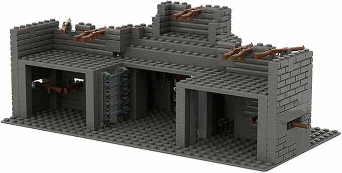 Lemess Military Fortress Building Set Military Fort Building Blocks WW2 Scene Building Blocks Set
