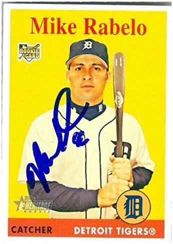 Sports Memorabilia Autograph Warehouse 247170 Mike Rabelo Autographed Baseball Card - Detroit Tigers 2007 Topps Heritage - No. 448 Rookie