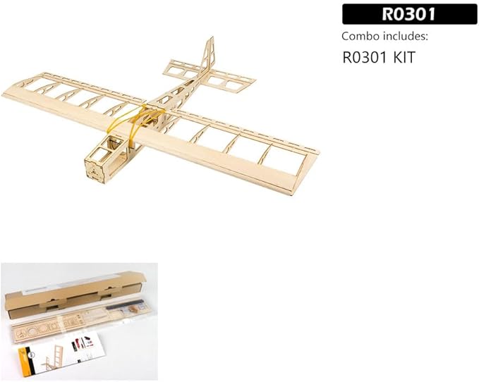Balsa Wood Airplane R03 STICK-06 Model Aircraft 580mm Wingspan Unassembled Flying Model Aircraft to Build DIY RC Airplane Kit for Adults Beginners (KIT Only w/o Power System or Radio Control)