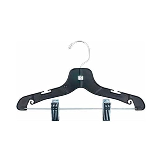 NAHANCO 2412RC Children’s Super Heavy Weight Plastic Suit Hangers Black 12 (Pack of 100)