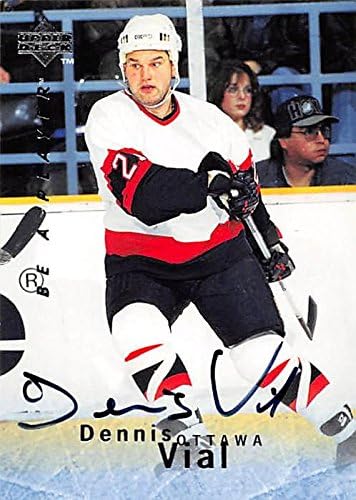 Sports Memorabilia Autograph Warehouse 248994 Dennis Vial Autographed Hockey Card - Ottawa Senators 1996 Upper Deck BAP - No. S131