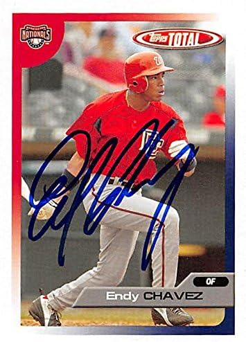 Sports Memorabilia Autograph Warehouse 344034 Endy Chavez Autographed Baseball Card - Washington Nationals FT 2005 Topps Total No. 278