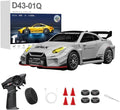 1:43 RC Drift Car 20KM/H with Gyro 2.4G 4WD Full Proportional Alloy Sport Racing Car Adjustable Speed LED Lighting for Teens &amp Adults-D43-02