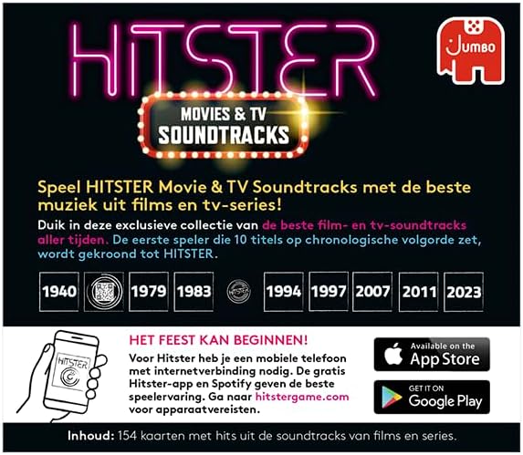 Hitster Movies &amp TV Soundtracks Expansion Set Party Game Music Game Action Game