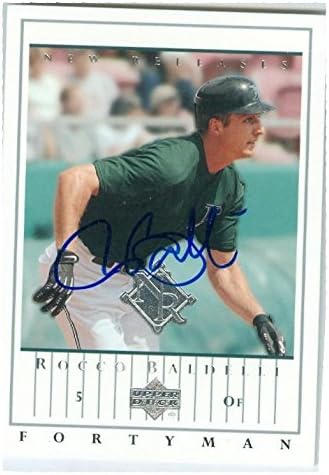 Sports Memorabilia Autograph Warehouse 248180 Rocco Baldelli Autographed Baseball Card - Tampa Bay Rays 2003 Upper Deck Forty Man - No. 950 Rookie