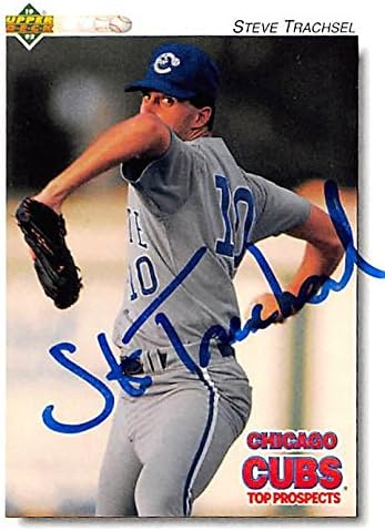 Sports Memorabilia Autograph Warehouse 248554 Steve Trachsel Autographed Baseball Card - Chicago Cubs 1992 Upper Deck - No. 118