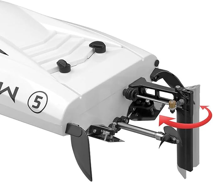 25 Inch UDI005 Large Hobby Remote Control Boat for Adults Experts 14y+ RC Brushless Watercraft 50km/h 31mph 3S Battery 4WD Full-Functions RC Sail White