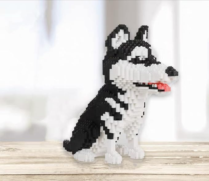 Dog Husky Micro Building Blocks Set (2524 Pieces) Gift for Adults and Kids Ages 14 Years and Up