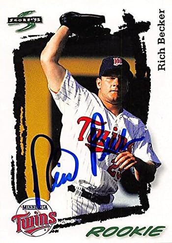 Autograph Warehouse 245178 Rich Becker Autographed Baseball Card - Minnesota Twins 1995 Score - No. 296