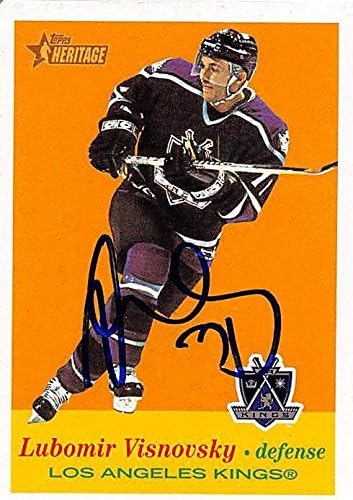 Sports Memorabilia Autograph Warehouse 224106 Lubomir Visnovsky Autographed Hockey Card - Los Angeles Kings FT 2001 Topps Heritage - No. 109