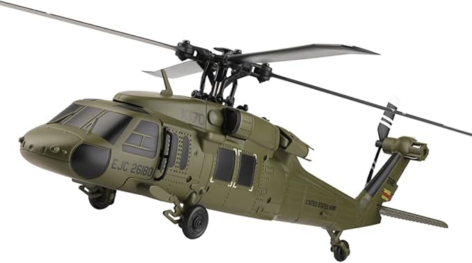 Mini WL K170 Black Hawkk Helicopter for Adults WL K170 Black Hawkk UH-60L 170 2.4G 4CH Flybarless RC Helicopter Outdoor Hobby RC Toy Model (RTF Version)