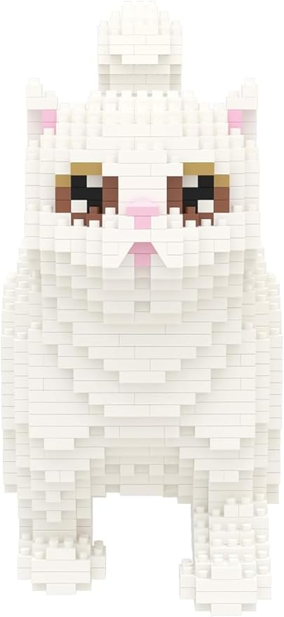 Larcele Cat Micro Building Blocks Animal Set DIY Mini 3D Building Toy Bricks Kit1196 Pieces KLJM-05 (Persian Cat)