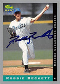 Sports Memorabilia Autograph Warehouse 344026 Robbie Beckett Autographed Baseball Card - San Diego Padres FT 1993 Classic Best No. 154 Rookie