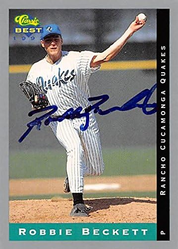 Sports Memorabilia Autograph Warehouse 344026 Robbie Beckett Autographed Baseball Card - San Diego Padres FT 1993 Classic Best No. 154 Rookie