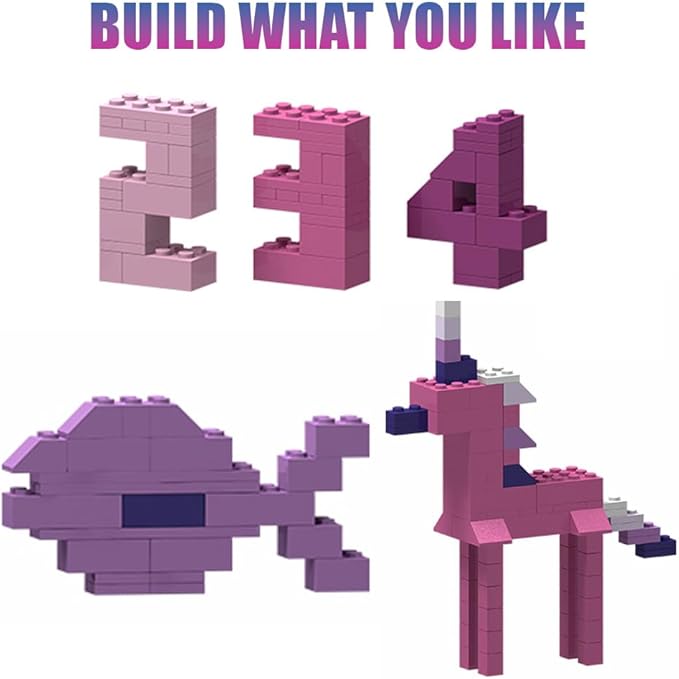 1200 Pieces Building Bricks Play Set Colors Mixed Shapes Classic Colors Bulk Building Blocks Generic Brick Building Parts for Boys and Girls
