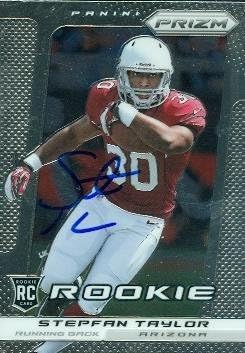 Sports Memorabilia Stepfan Taylor Autographed Football Card (Arizona Cardinals) 2013 Panini Prizm No.287 Rookie