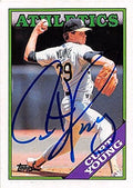 Autograph Warehouse 248123 Curt Young Autographed Baseball Card - Oakland Athletics 1988 Topps - No. 103