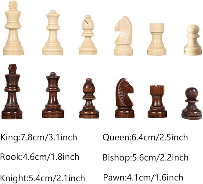 15-Inch Magnetic Wooden Chess Set with 2 Extra Queens – Handcrafted Foldable Board Game for Adults Beginners