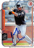 Sports Memorabilia Autograph Warehouse 248348 Adeiny Hechavarria Autographed Baseball Card - Miami Marlins 2015 Topps Bowman - No. 60