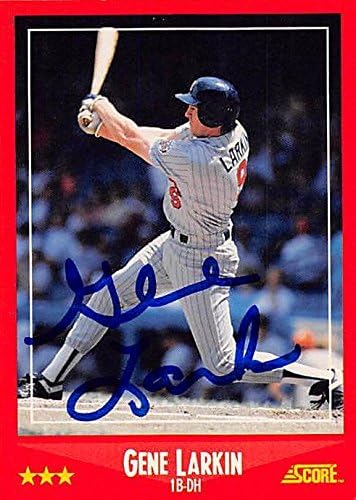 Autograph Warehouse 245619 Gene Larkin Autographed Baseball Card - Minnesota Twins 1988 Score - No. 276