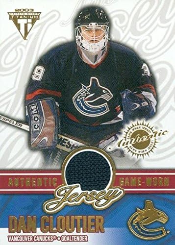 Autograph Warehouse 466244 Dan Cloutier Player Vancouver Canucks Worn Jersey Patch Hockey Card 2003 Pacific Titanium No. 69