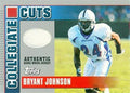 Autograph Warehouse 343229 Bryant Johnson Player Worn Jersey Patch Football Card - Penn State 2003 Topps Collegiate Cuts No. CCBJ Rookie