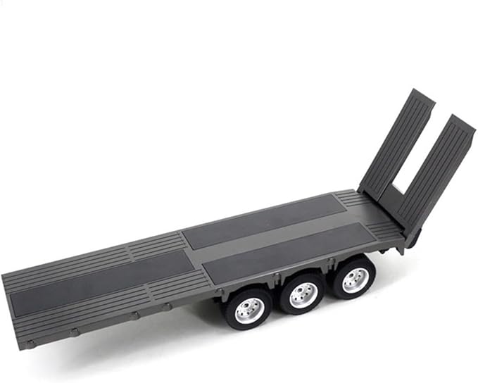 FunXylophy RC Semi Truck with Trailer 1/18 2.4GHz RC 9CH Flatbed Trailer Engineering Tractor Construction Truck Vehicles for Adult (RTR Version)