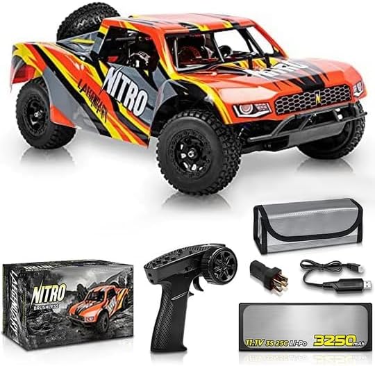 1/8 Scale Brushless RC Cars for AdultsMax 40mph Electric Off-Road Monster TruckWaterproof High Speed RC Car 4WD Remote Control Car with 3S Lipo 30+ Min Play All Terrain