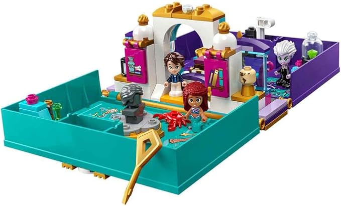 LEGO Disney Princess The Little Mermaid - Story Book Building Kit with Disney Princesses Gift for Children from 5 Years with Ariel Prince Eric and Ursula Plus Crab Figure by Sebastian 43213