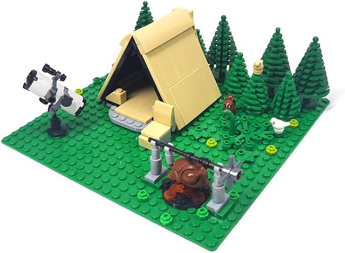 Universal Urban Camping Building Set Outdoor Forest Tent Adventure Toy Can Be Used to Build Tents Bonfires and Camping Can be Used with Lego(Pcs181)