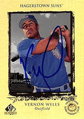 Sports Memorabilia Autograph Warehouse 301825 1999 Vernon Wells Autographed No.118 Baseball Card - Toronto Blue Jays FT