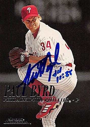 Sports Memorabilia Autograph Warehouse 244687 Paul Byrd Autographed Baseball Card - Philadelphia Phillies FT 2000 Skybox Dominion - No. 242